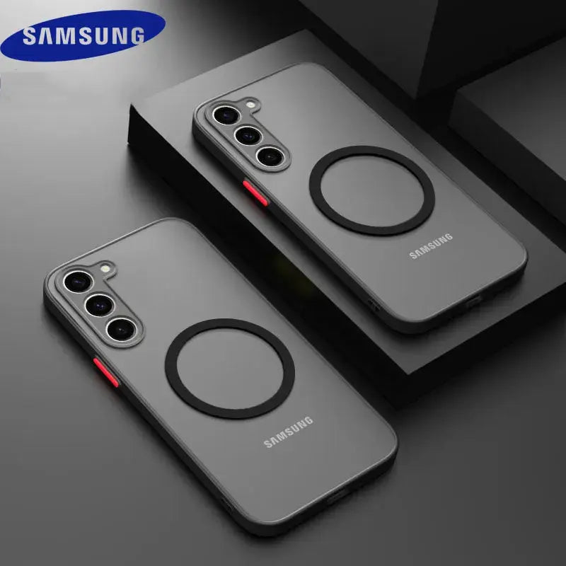 Funda Magsafe mate para Samsung Galaxy S23 S22 S21 S20 Ultra Plus FE A14 A24 A34 A54 A33 A53 A32 A52 A52S - La zona Apple