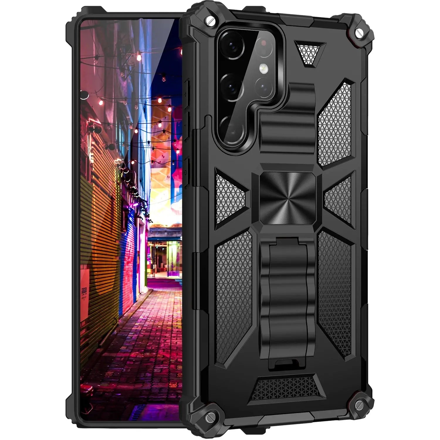 Funda ARMOR con soporte para Samsung Galaxy S22, S21, S20, S10 Plus, Note 20, Ultra, 10 Pro, S10E, - La zona Apple