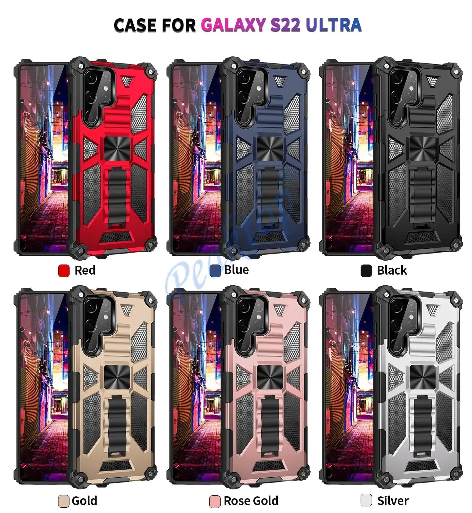 Funda ARMOR con soporte para Samsung Galaxy S22, S21, S20, S10 Plus, Note 20, Ultra, 10 Pro, S10E, - La zona Apple
