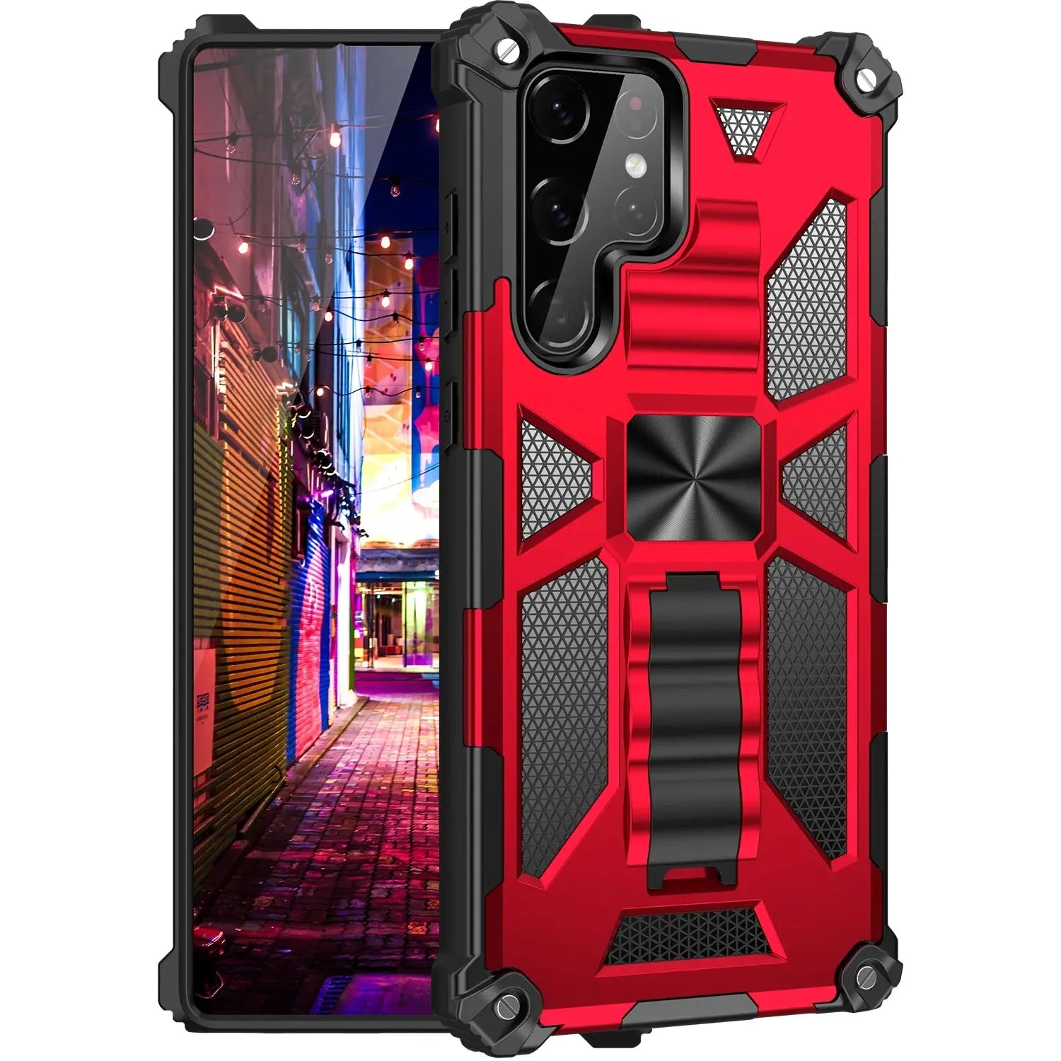 Funda ARMOR con soporte para Samsung Galaxy S22, S21, S20, S10 Plus, Note 20, Ultra, 10 Pro, S10E, - La zona Apple