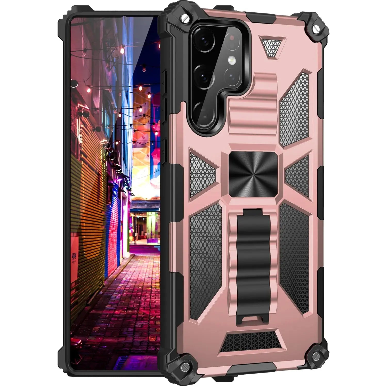 Funda ARMOR con soporte para Samsung Galaxy S22, S21, S20, S10 Plus, Note 20, Ultra, 10 Pro, S10E, - La zona Apple