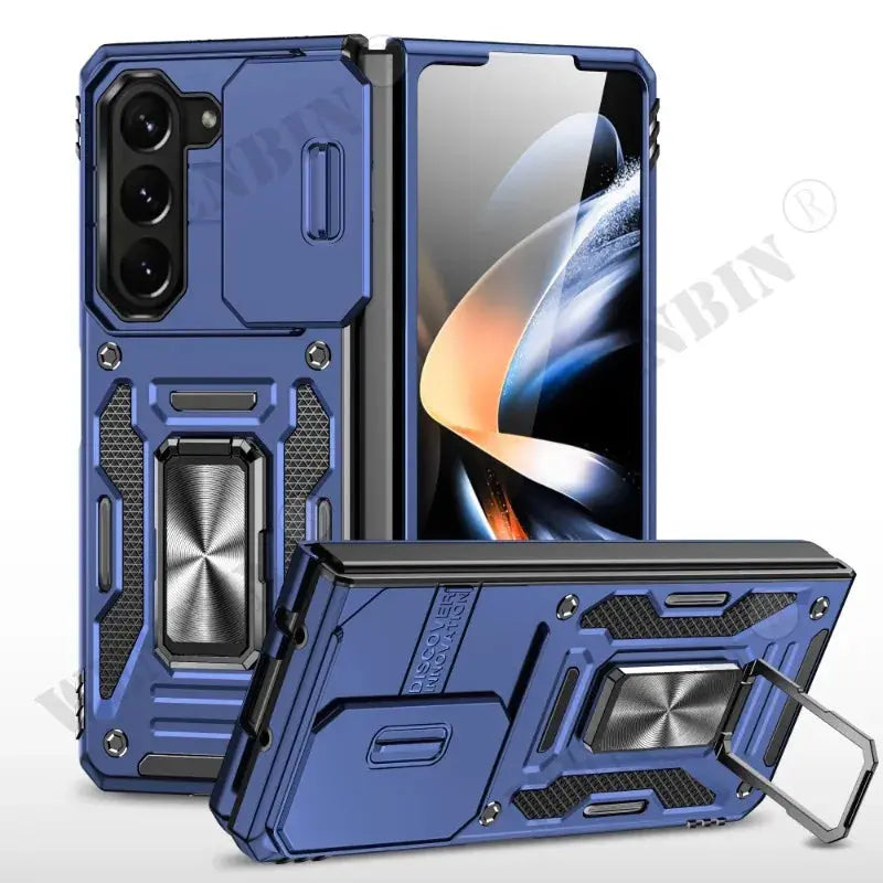 Funda de Anillo Magnético y Cubierta de Cámara Deslizante para Samsung Galaxy - Compatible con Z Flip Fold 5, S23, S22, Ultra Plus, A54, A34, A24, A14, A73, A53, A33, A13 - La zona Apple