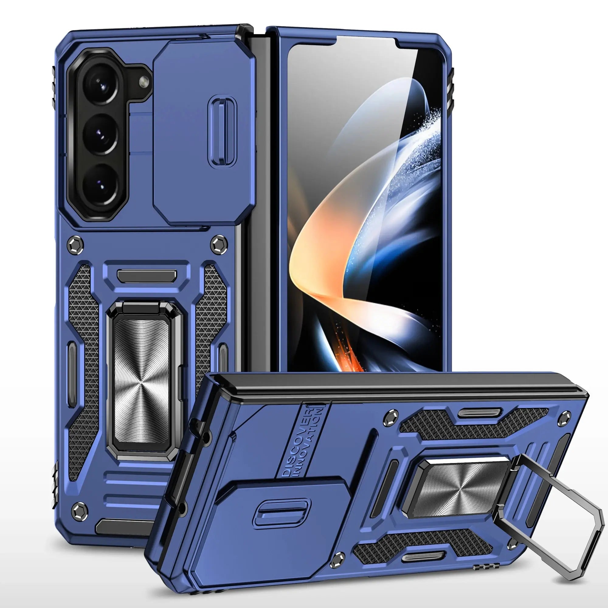 Funda de Anillo Magnético y Cubierta de Cámara Deslizante para Samsung Galaxy - Compatible con Z Flip Fold 5, S23, S22, Ultra Plus, A54, A34, A24, A14, A73, A53, A33, A13 - La zona Apple