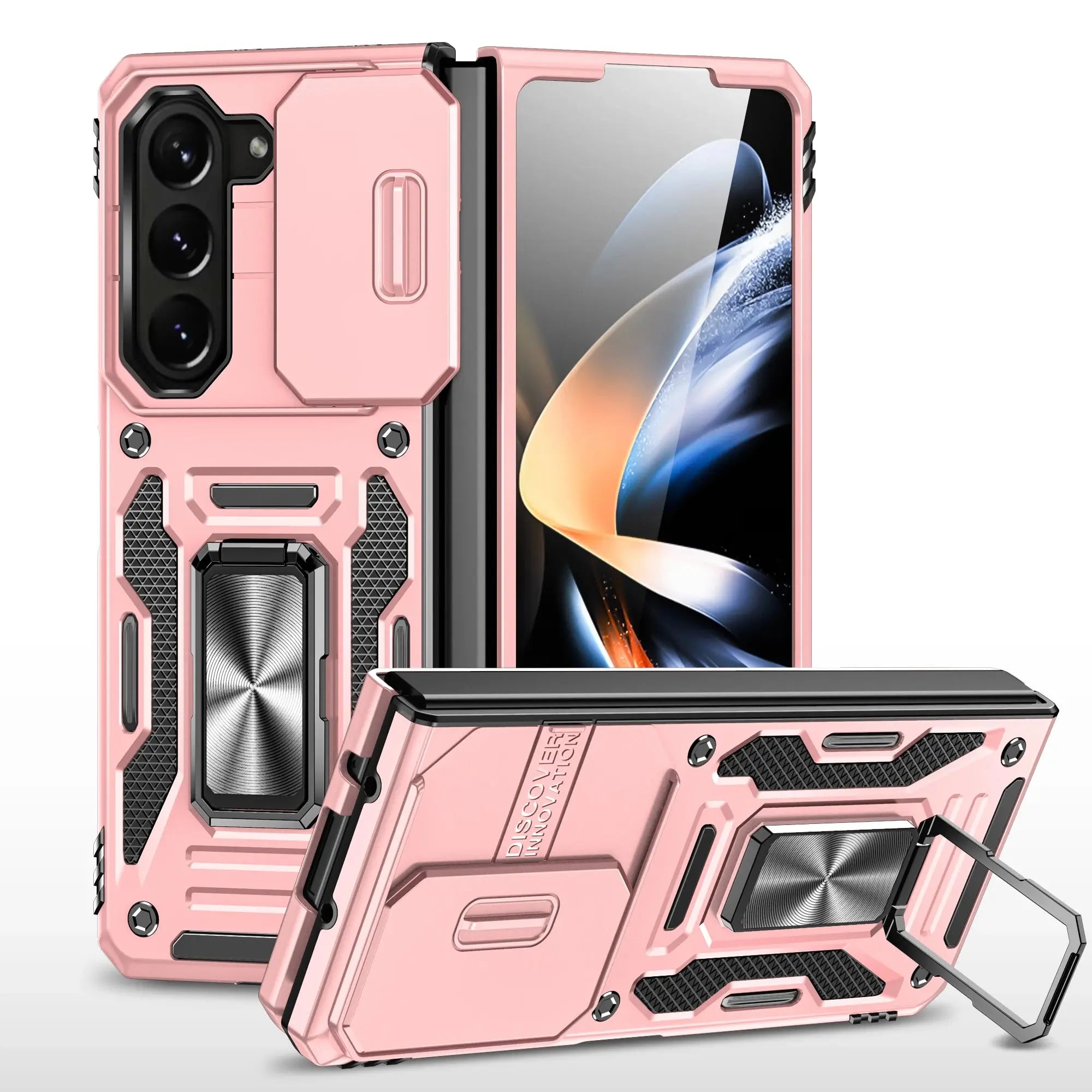 Funda de Anillo Magnético y Cubierta de Cámara Deslizante para Samsung Galaxy - Compatible con Z Flip Fold 5, S23, S22, Ultra Plus, A54, A34, A24, A14, A73, A53, A33, A13 - La zona Apple