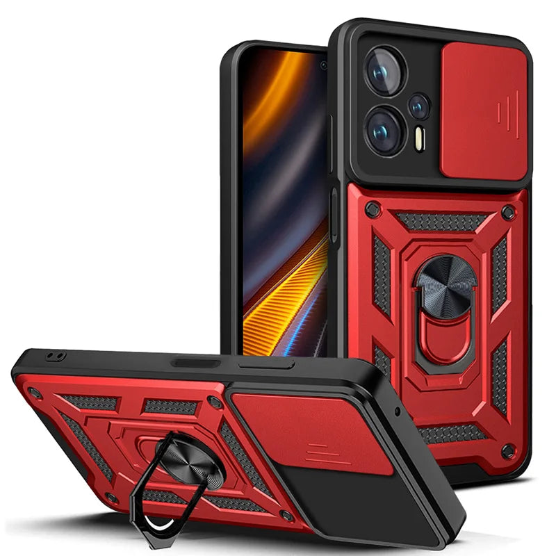 Funda Protectora a Prueba de Golpes con Protector de Lente de Cámara Deslizante para Xiaomi Poco F3, F4, GT, F5, Mi Poco X5, X4, X3 Pro, NFC, GT, M3, M4 Pro - La zona Apple