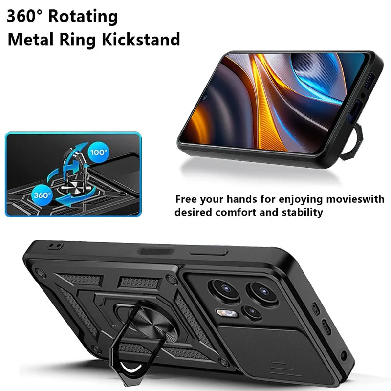 Funda Protectora a Prueba de Golpes con Protector de Lente de Cámara Deslizante para Xiaomi Poco F3, F4, GT, F5, Mi Poco X5, X4, X3 Pro, NFC, GT, M3, M4 Pro - La zona Apple