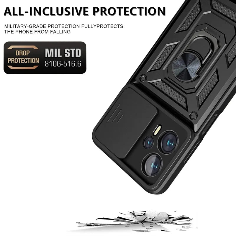 Funda Protectora a Prueba de Golpes con Protector de Lente de Cámara Deslizante para Xiaomi Poco F3, F4, GT, F5, Mi Poco X5, X4, X3 Pro, NFC, GT, M3, M4 Pro - La zona Apple