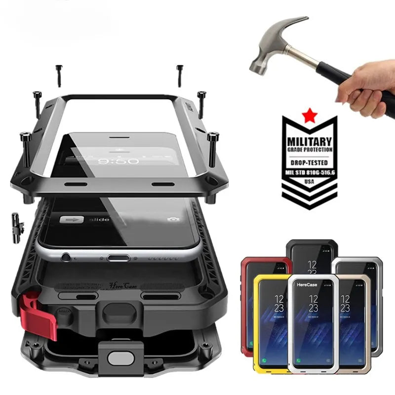 Funda Protectora de Metal para Samsung Galaxy - Armadura premium, Resistente a Prueba de Golpes - La zona Apple