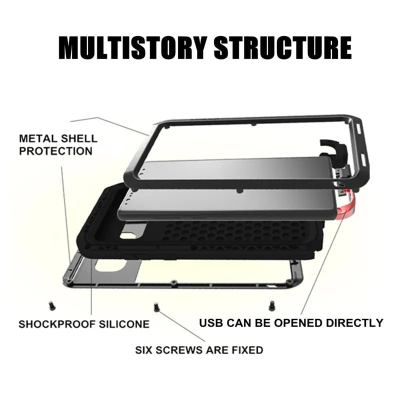 Funda Protectora de Metal para Samsung Galaxy - Armadura premium, Resistente a Prueba de Golpes - La zona Apple