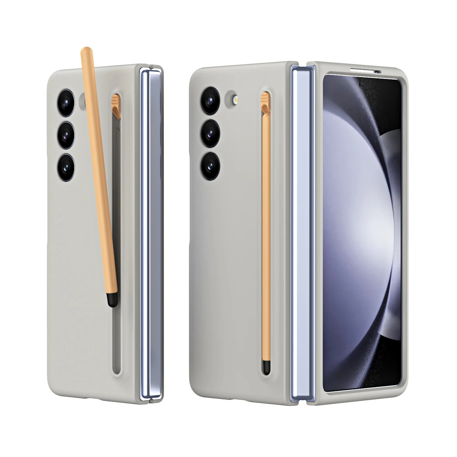 Funda protectora ultradelgada para Samsung Galaxy Z Fold 5, 4, 3, 5G, bolígrafo táctil, ranura delgada, PC, Z Fold 3, 4, 5 - La zona Apple