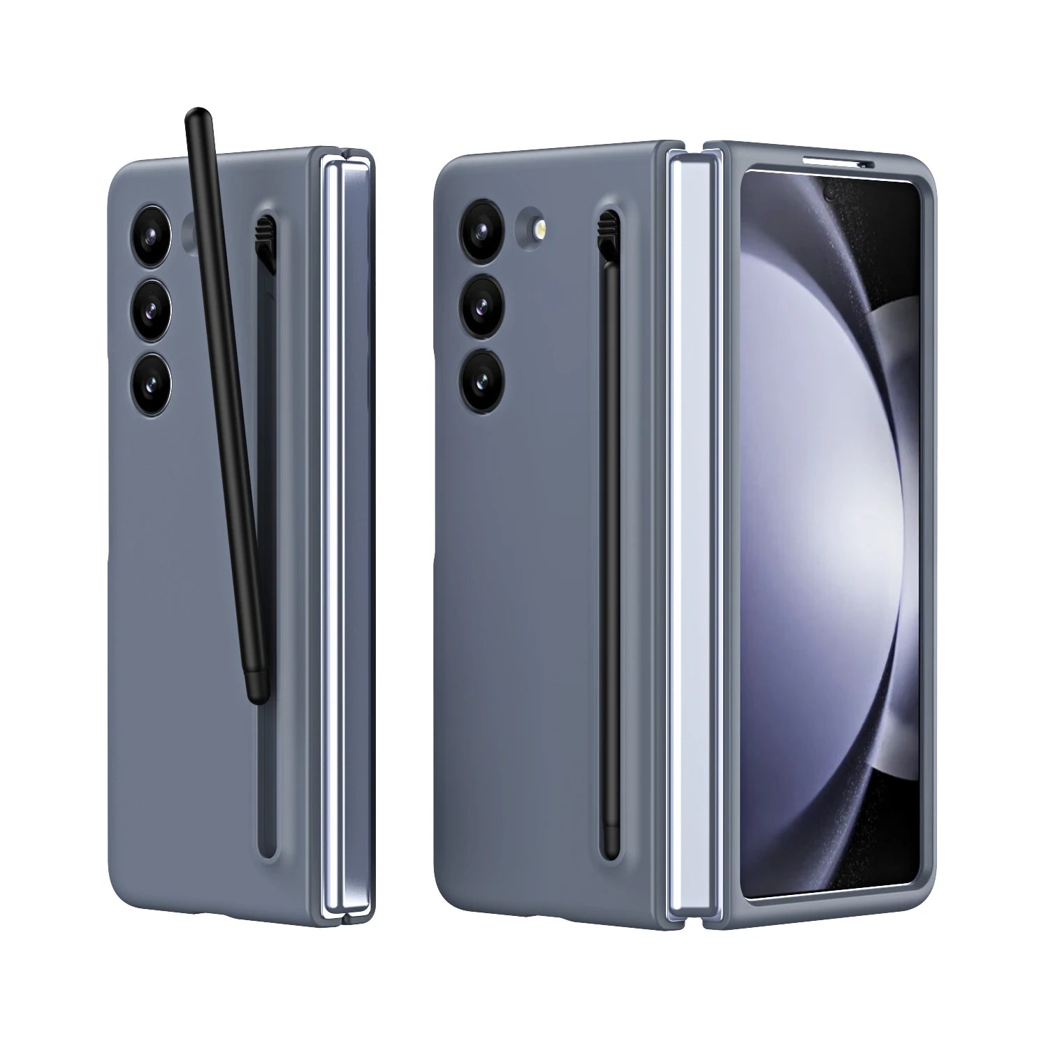 Funda protectora ultradelgada para Samsung Galaxy Z Fold 5, 4, 3, 5G, bolígrafo táctil, ranura delgada, PC, Z Fold 3, 4, 5 - La zona Apple