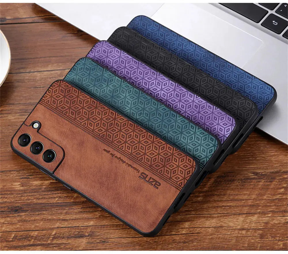 Funda de Cuero PU Suave a Prueba de Golpes para Galaxy S22, S21, S23 Plus, Ultra, FE - La zona Apple