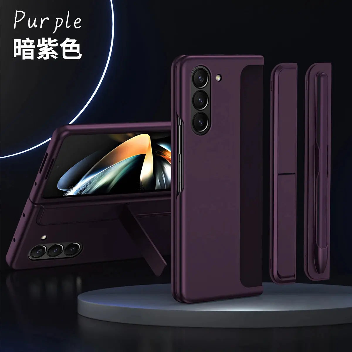 Fundas para Samsung Galaxy Z Fold 5 4 3, funda con ranura para bolígrafo con lápiz táctil, soporte Invisible para Galaxy Z Fold 5, funda trasera - La zona Apple