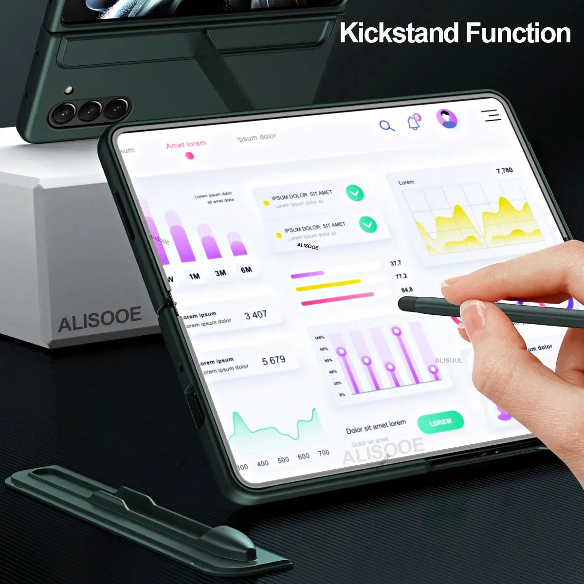 Fundas para Samsung Galaxy Z Fold 5 4 3, funda con ranura para bolígrafo con lápiz táctil, soporte Invisible para Galaxy Z Fold 5, funda trasera - La zona Apple