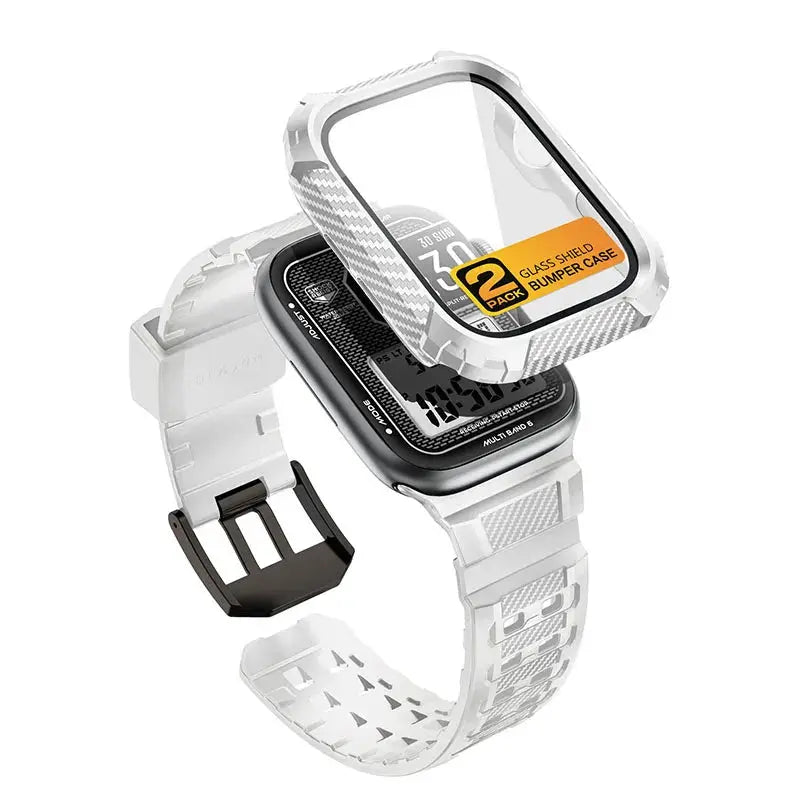 Funda para Apple Watch 6/5/4/SE2/SE, 44mm, Armorbox, resistente, con 2 paquetes, Protector de pantalla de vidrio templado incorporado - La zona Apple