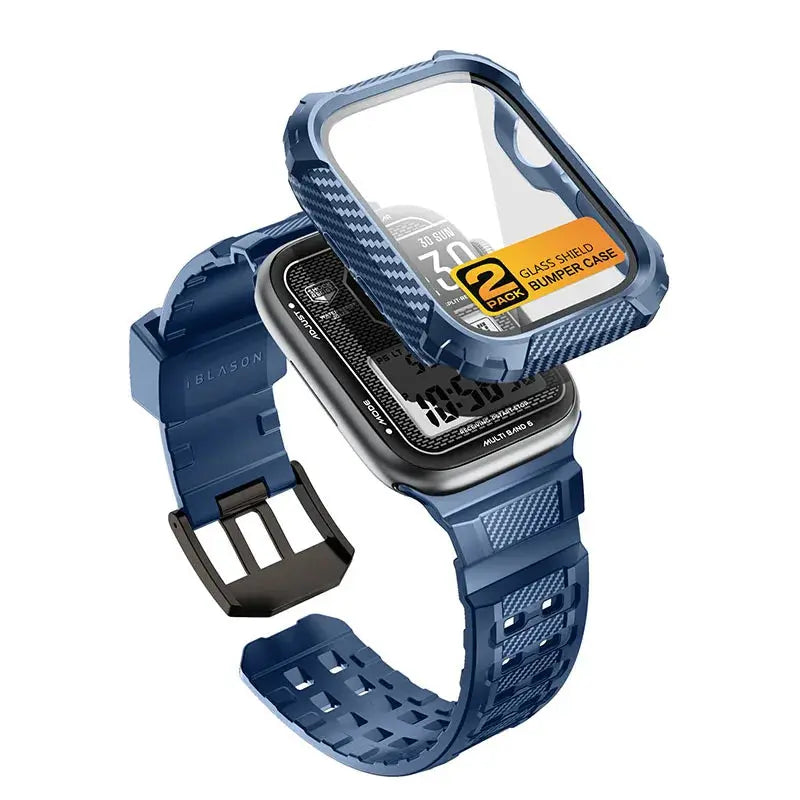 Funda para Apple Watch 6/5/4/SE2/SE, 44mm, Armorbox, resistente, con 2 paquetes, Protector de pantalla de vidrio templado incorporado - La zona Apple