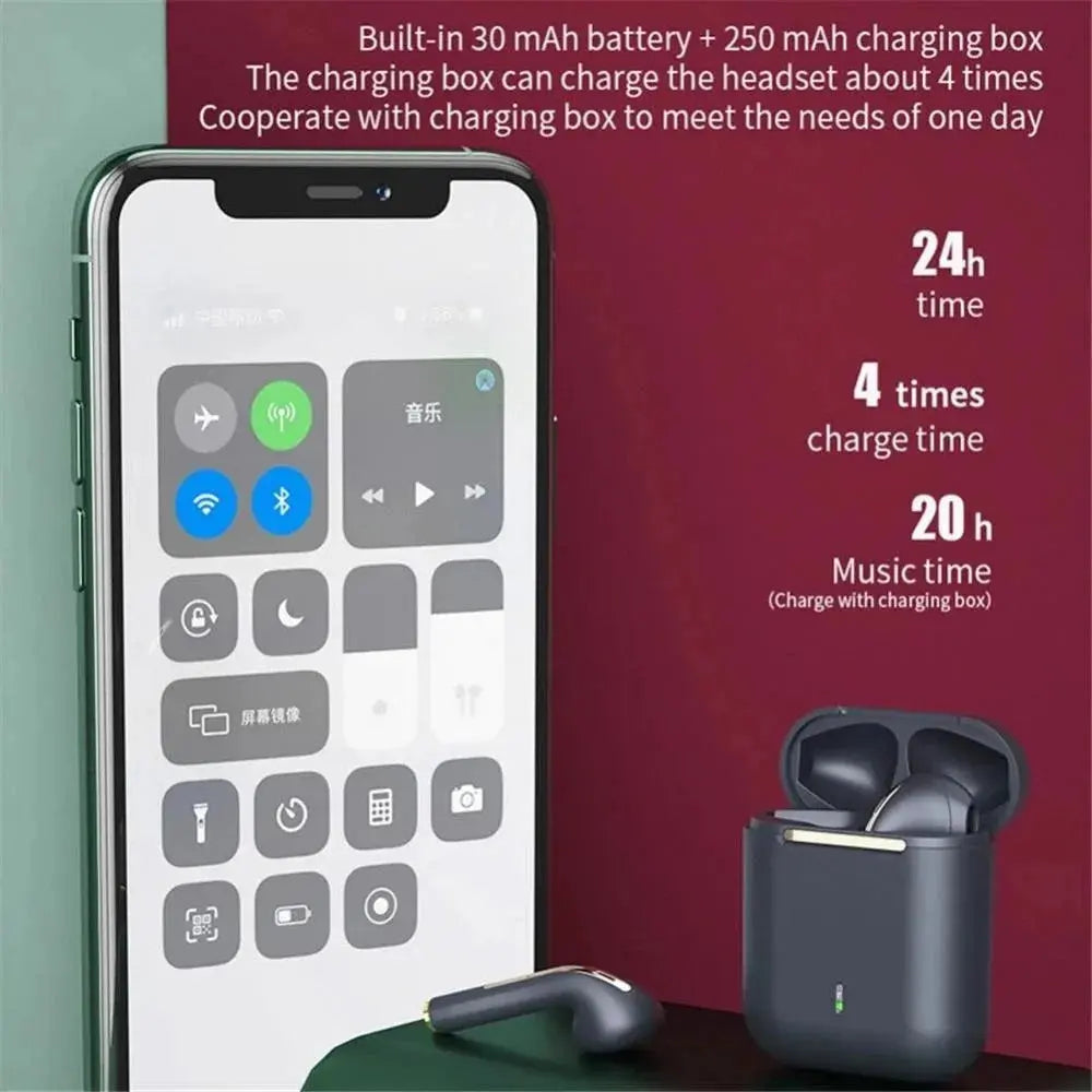 Auriculares inalámbricos J18-TWS intrauditivos, Bluetooth Ture, estéreo HiFI, resistentes al agua, con micrófono - La zona Apple