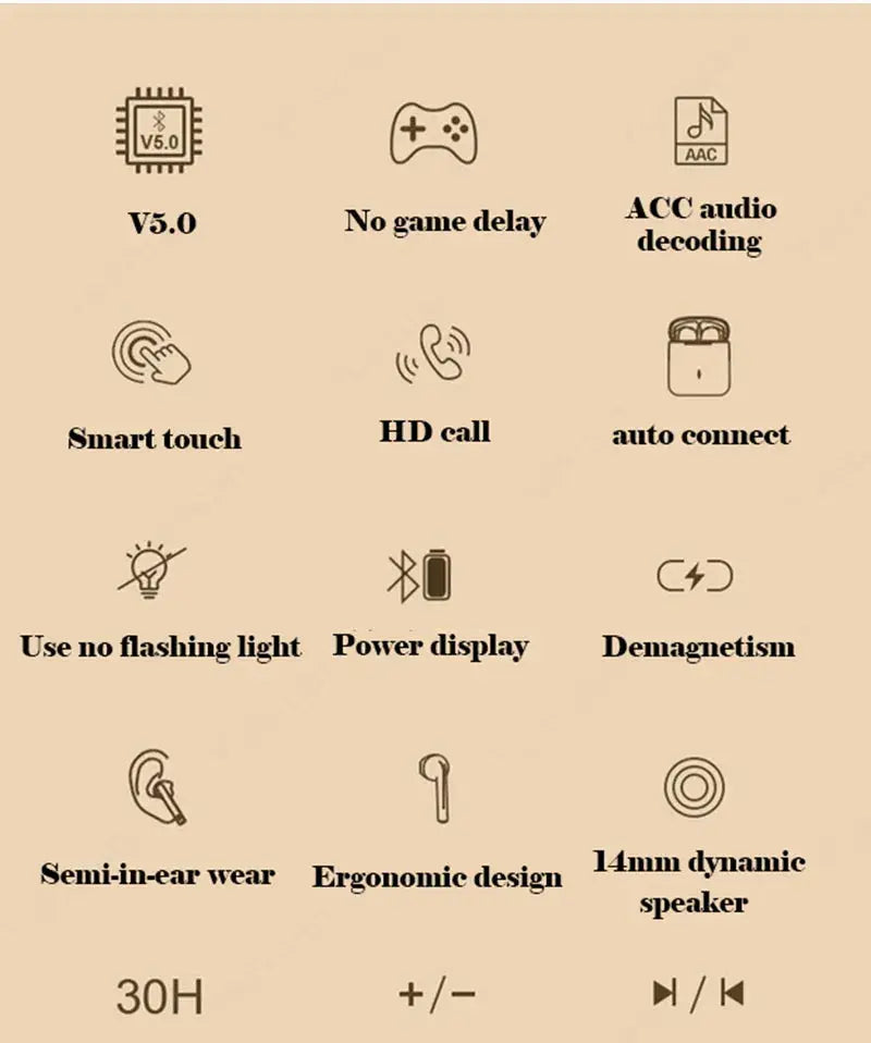 Auriculares inalámbricos J18-TWS intrauditivos, Bluetooth Ture, estéreo HiFI, resistentes al agua, con micrófono - La zona Apple