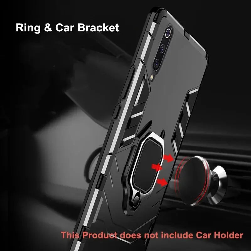 KEYSION-Funda de armadura a prueba de golpes para Samsung Galaxy A50, A30, A20, soporte de anillo de coche, funda de teléfono para Samsung Galaxy A7 2018 M20 - La zona Apple