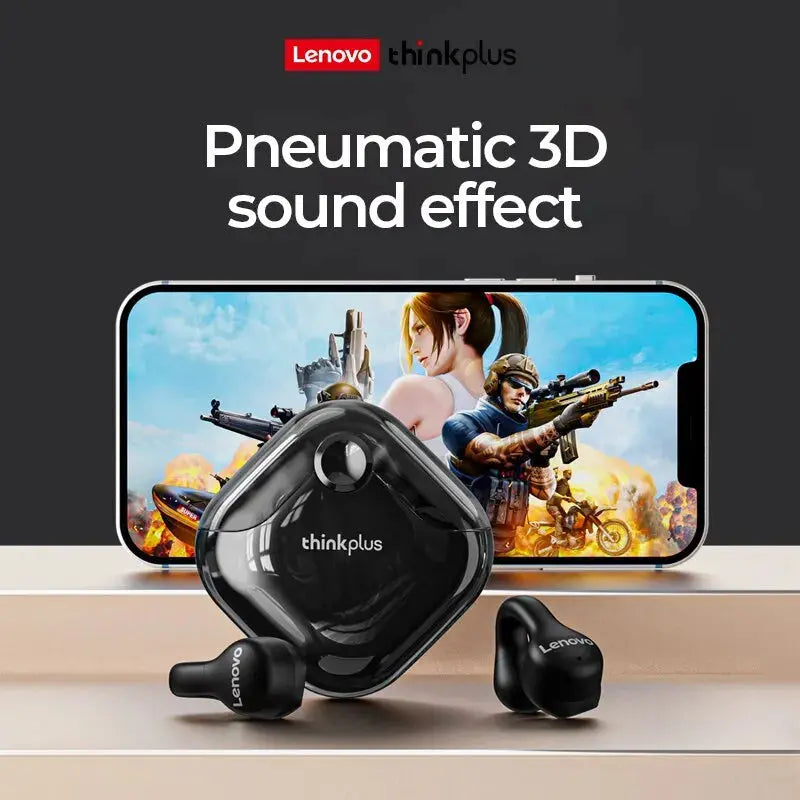Lenovo-auriculares inalámbricos XT61 con micrófonos, calidad de sonido HiFi, diseño innovador 3D, Clip para la oreja - La zona Apple