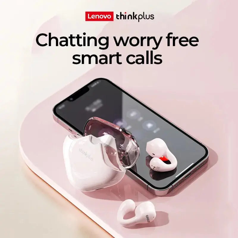 Lenovo-auriculares inalámbricos XT61 con micrófonos, calidad de sonido HiFi, diseño innovador 3D, Clip para la oreja - La zona Apple