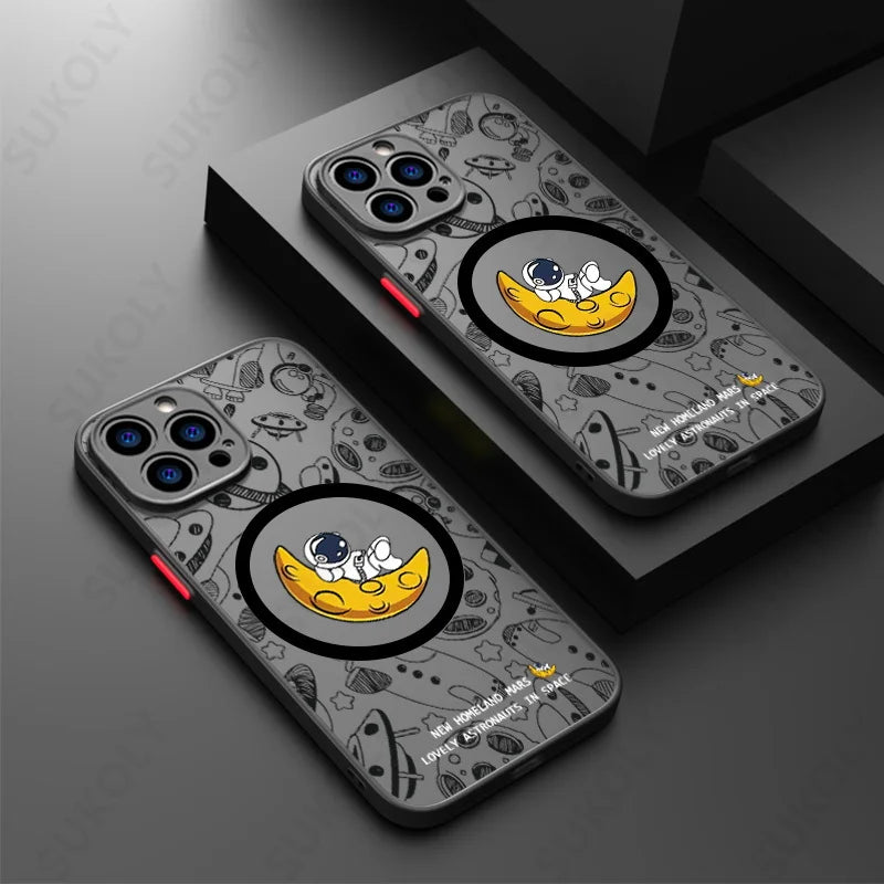 Funda Magsafe astronauta para iPhone 14 Pro Max 13 12 Pro 11 - La zona Apple