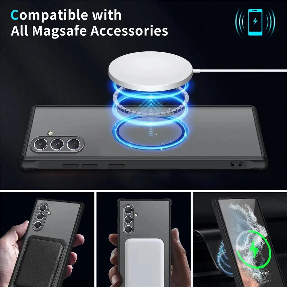 Magsafe-funda de teléfono con carga inalámbrica, carcasa A prueba de golpes, armadura mate para PC, Samsung Galaxy A14, A34, A54, 5G, Samung A 14, 34, 54, 5G - La zona Apple