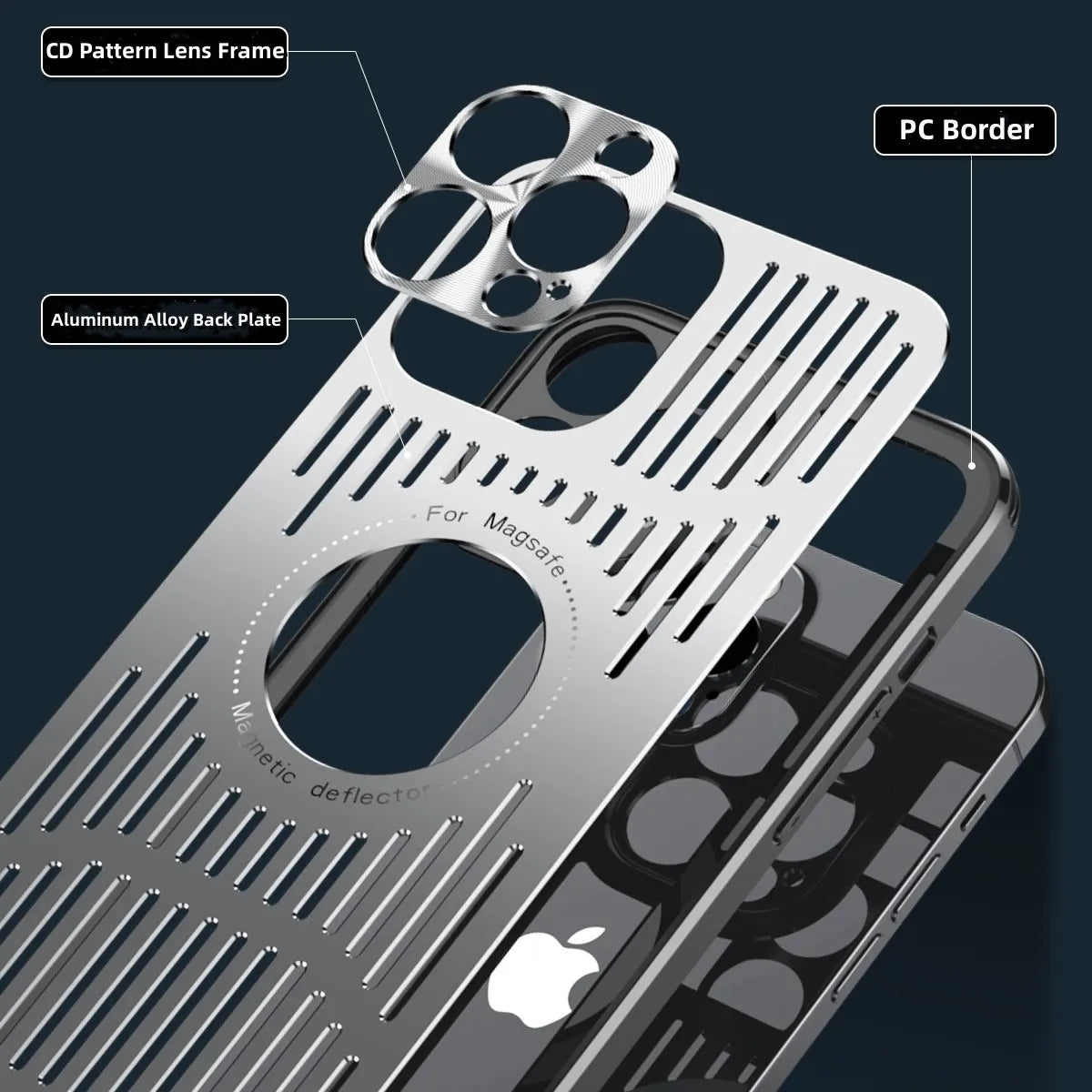 Funda Magsafe de Metal de carga inalámbrica para iPhone 14 Pro Max 13 Promax 12 15 Pro - La zona Apple