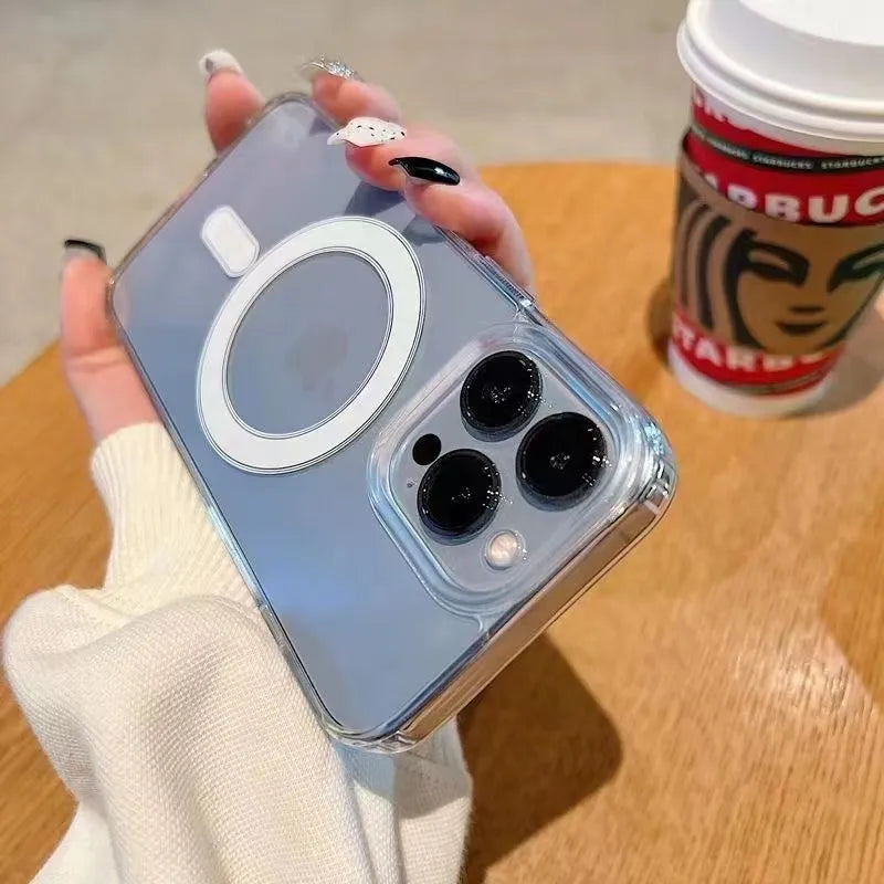 Funda transparente Magsafe magnética de carga inalámbrica para iPhone - La zona Apple