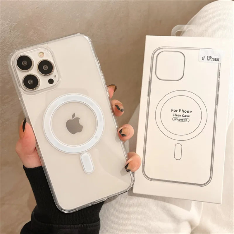 Funda transparente Magsafe magnética de carga inalámbrica para iPhone - La zona Apple