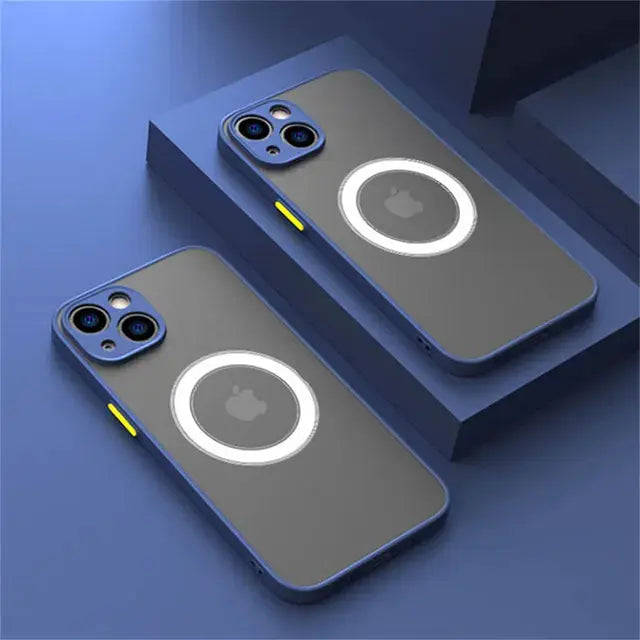 Magsafe-funda magnética de lujo para teléfono móvil, carcasa de armadura a prueba de golpes para iPhone 14, 13, 12, 11 Pro Max, Mini, 14Plus, X, XR, XS La zona Apple