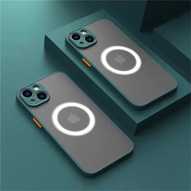 Magsafe-funda magnética de lujo para teléfono móvil, carcasa de armadura a prueba de golpes para iPhone 14, 13, 12, 11 Pro Max, Mini, 14Plus, X, XR, XS La zona Apple