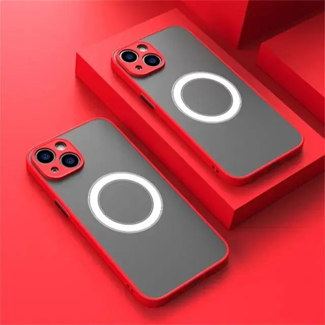 Magsafe-funda magnética de lujo para teléfono móvil, carcasa de armadura a prueba de golpes para iPhone 14, 13, 12, 11 Pro Max, Mini, 14Plus, X, XR, XS La zona Apple