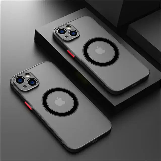 Magsafe-funda magnética de lujo para teléfono móvil, carcasa de armadura a prueba de golpes para iPhone 14, 13, 12, 11 Pro Max, Mini, 14Plus, X, XR, XS La zona Apple