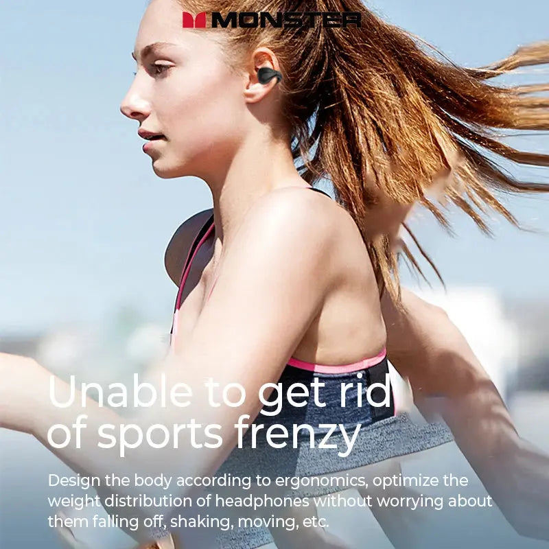 Monster-auriculares inalámbricos TWS con Bluetooth 5.3 conducción ósea, reducción de ruido, impermeables - La zona Apple