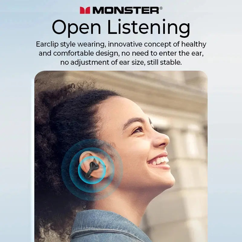 Monster-auriculares inalámbricos TWS con Bluetooth 5.3 conducción ósea, reducción de ruido, impermeables - La zona Apple