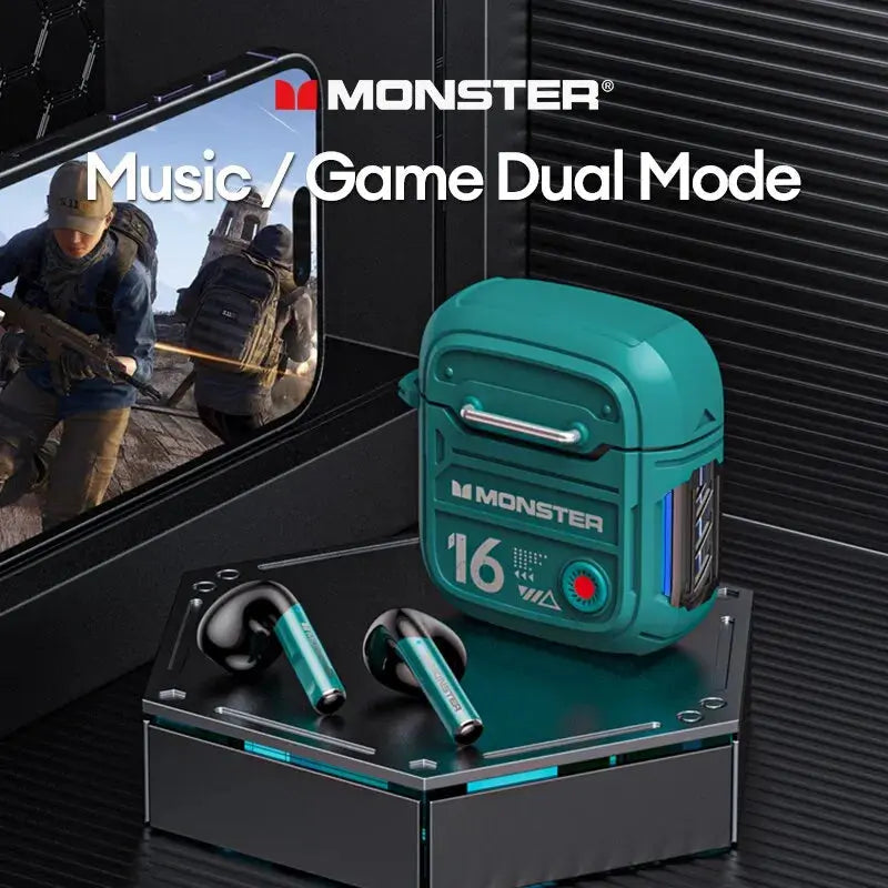 Monster-auriculares inalámbricos XKT16 con Bluetooth 5,3, sonido HiFi, HD, Control táctil - La zona Apple