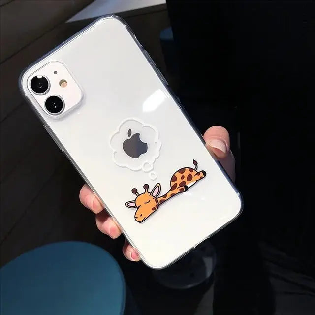 Funda Transparente con Diseño Animal para iPhone - Carcasa Suave y Transparente para iPhone 13 Pro Max, 12 Mini, 11, X, XS, XR, 7, 8 Plus - La zona Apple