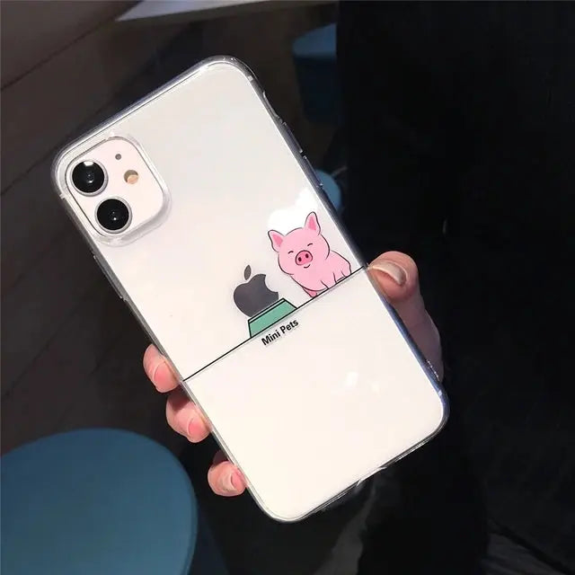 Funda Transparente con Diseño Animal para iPhone - Carcasa Suave y Transparente para iPhone 13 Pro Max, 12 Mini, 11, X, XS, XR, 7, 8 Plus - La zona Apple
