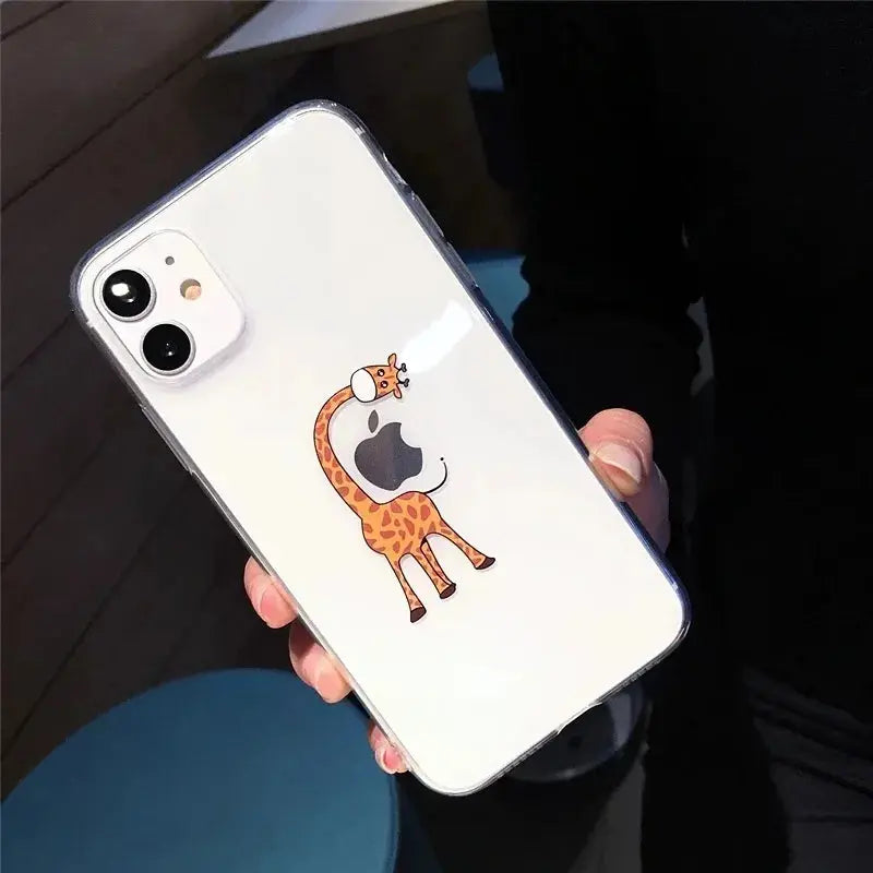 Funda Transparente con Diseño Animal para iPhone - Carcasa Suave y Transparente para iPhone 13 Pro Max, 12 Mini, 11, X, XS, XR, 7, 8 Plus - La zona Apple
