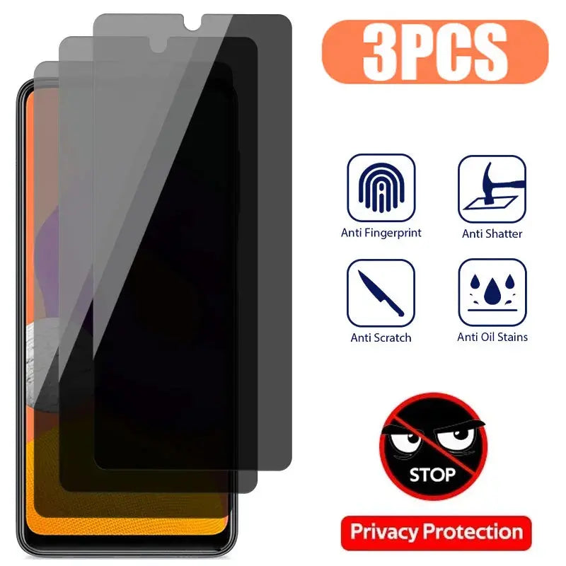 Protector de pantalla antiespía para Samsung, cristal de privacidad para A12, A71, A52, A50, A31, A70, A51, A72, A13, A23, A32, A33, A22, A53, 5G, 3 unidades - La zona Apple