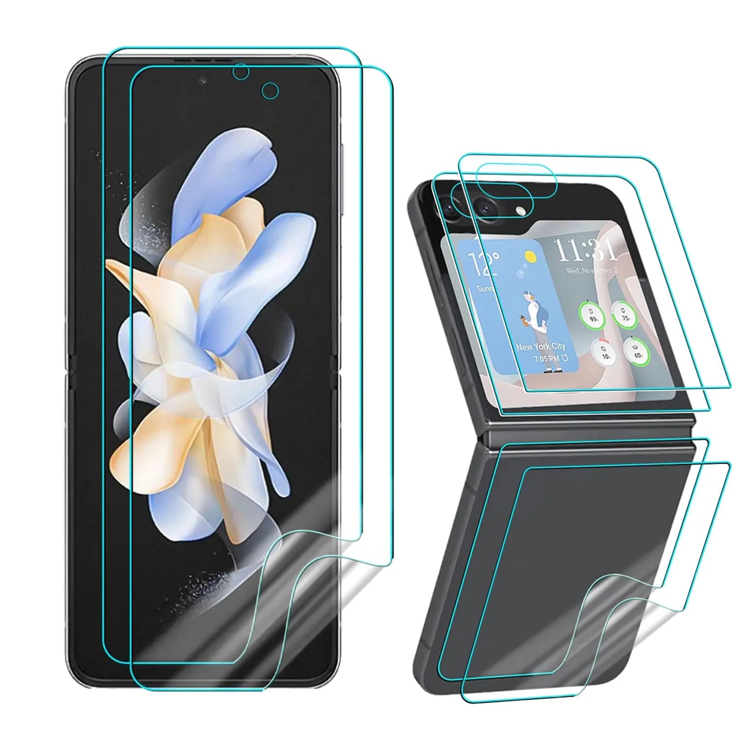 Protector de pantalla para Samsung Galaxy Z Flip 5 5G, película de hidrogel transparente . - La zona Apple