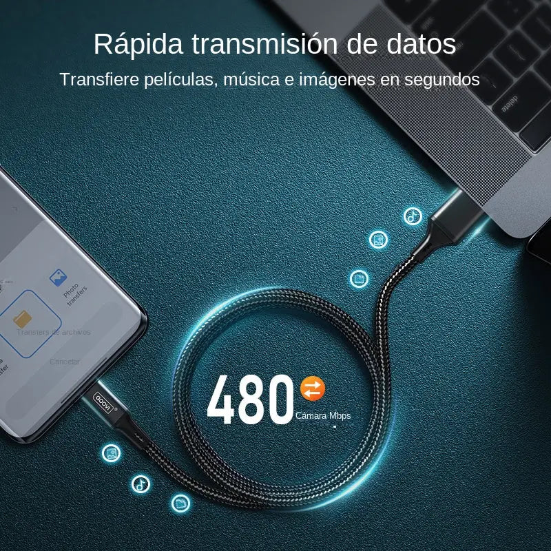 cable de carga rápida USB tipo C para Xiaomi Mi12 11 Samsung Huawei alidroship