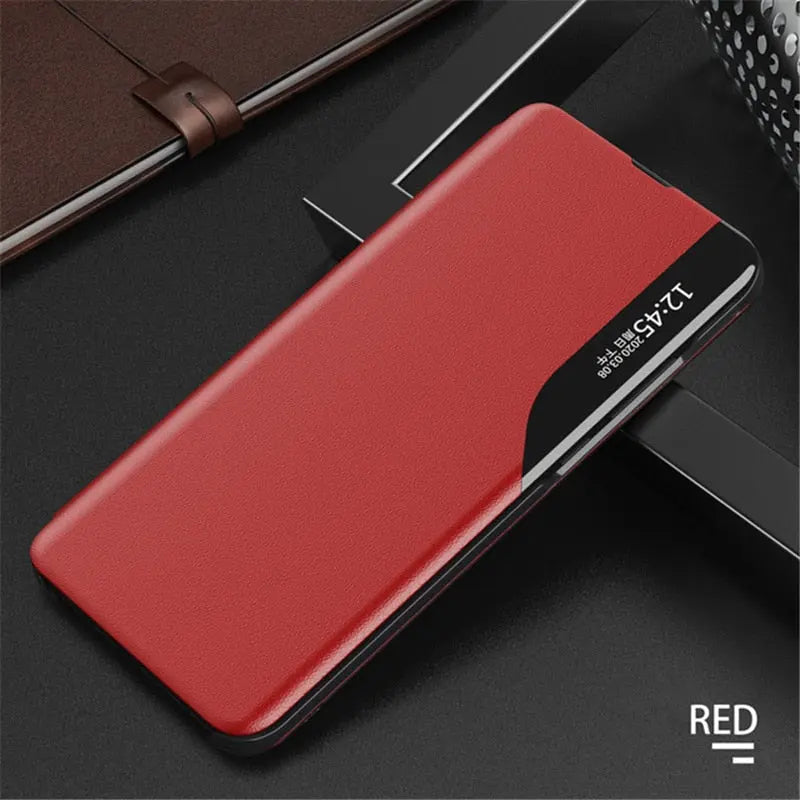 fundas de teléfono de cuero magnético View Window Smart Flip Case para Samsung Galaxy A52S 5G C.G.XXI
