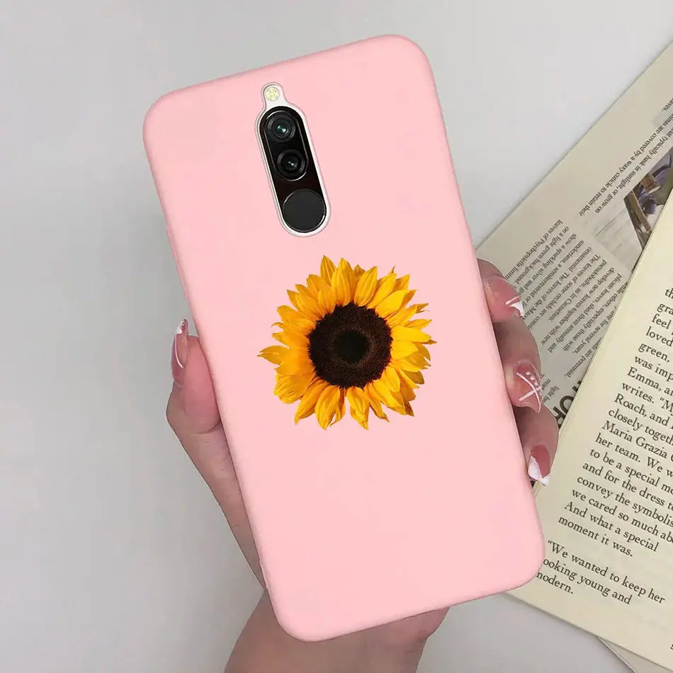 Soft Case For Xiaomi Redmi 8 Case Silicone Fundas Phone Back Cover For Redmi8 Case Flower Love Heart Bumper For Xiaomi Redmi 8 - La zona Apple