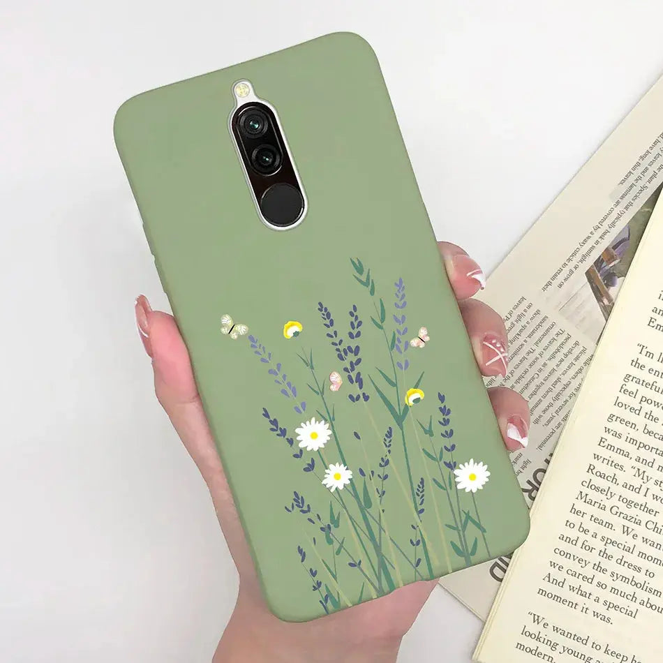 Soft Case For Xiaomi Redmi 8 Case Silicone Fundas Phone Back Cover For Redmi8 Case Flower Love Heart Bumper For Xiaomi Redmi 8 - La zona Apple
