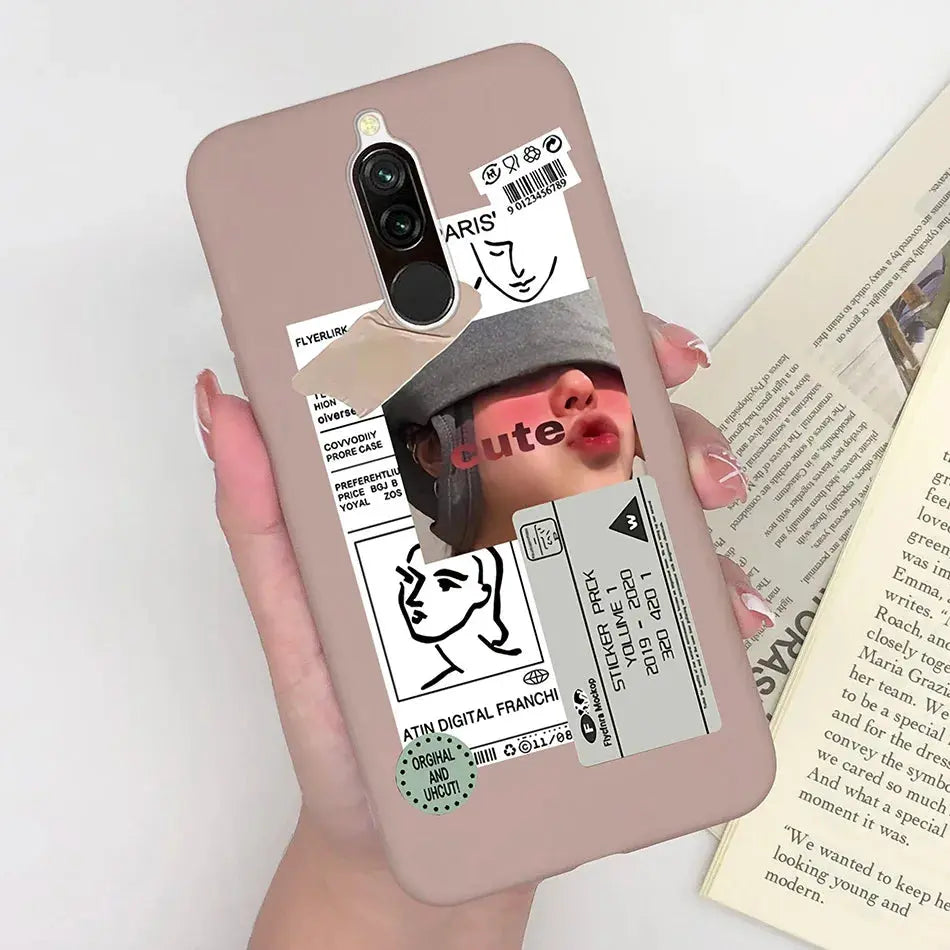 Soft Case For Xiaomi Redmi 8 Case Silicone Fundas Phone Back Cover For Redmi8 Case Flower Love Heart Bumper For Xiaomi Redmi 8 - La zona Apple