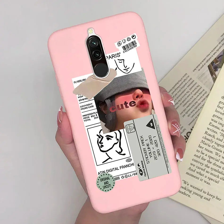 Soft Case For Xiaomi Redmi 8 Case Silicone Fundas Phone Back Cover For Redmi8 Case Flower Love Heart Bumper For Xiaomi Redmi 8 - La zona Apple