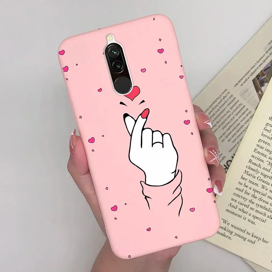 Soft Case For Xiaomi Redmi 8 Case Silicone Fundas Phone Back Cover For Redmi8 Case Flower Love Heart Bumper For Xiaomi Redmi 8 - La zona Apple