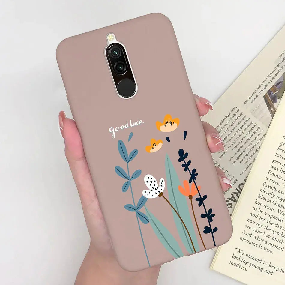 Soft Case For Xiaomi Redmi 8 Case Silicone Fundas Phone Back Cover For Redmi8 Case Flower Love Heart Bumper For Xiaomi Redmi 8 - La zona Apple